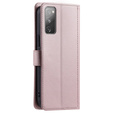 Husă cu clapetă pentru Samsung Galaxy S20 FE, Rhombus Crossbody Leather, roz rose gold