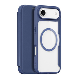 Husă Dux Ducis pentru iPhone Air, Skin X Pro, cu clapetă, pentru MagSafe, albastru marin