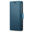 Husă pentru Xiaomi Poco F7 Ultra, ERBORD Glossy Litchi, portofel cu clapetă, albastru