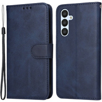 Cu clapetă pentru Samsung Galaxy A54 5G, Leather Wallet, albastru închis