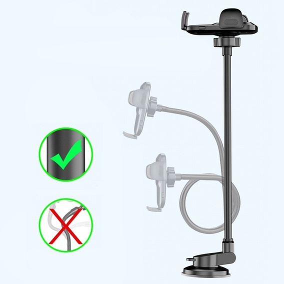 Suport auto pentru parbriz Braț lung 30 cm pentru telefoane de 4,7–7 inci