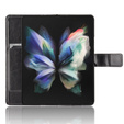 Cu clapetă pentru Samsung Galaxy Z Fold3 5G, Crazy Horse Wallet, negru