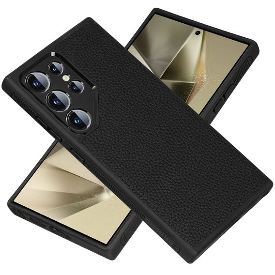 Husă din piele pentru Samsung Galaxy S24 Ultra, ERBORD LeatherGuard MagSafe, negru