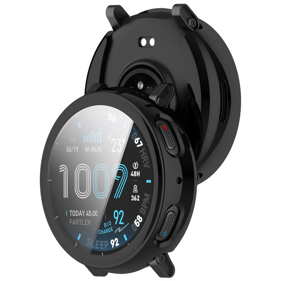 Husă 2-în-1 cu protecție pentru ecran pentru Amazfit Active Max, negru