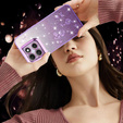 Husă pentru Motorola Moto G56 5G, Glitter Flower, violet