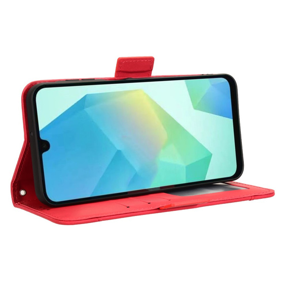 Cu clapetă pentru Samsung Galaxy A16, Card Slot, roșu