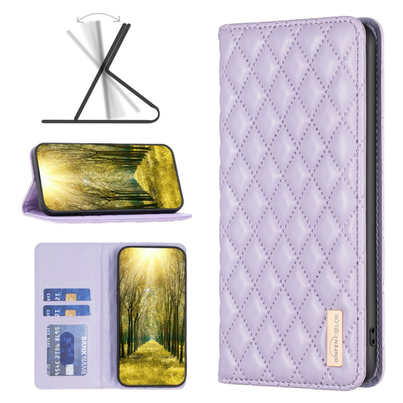 Cu clapetă pentru Xiaomi Redmi Note 13 Pro+, Wallet, BINFEN COLOR, violet