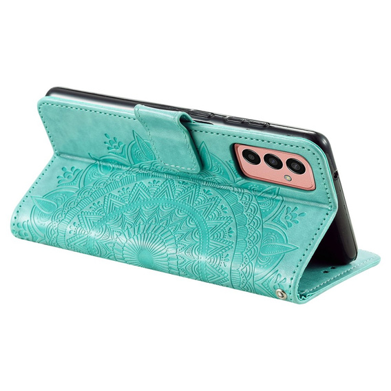 Cu clapetă pentru Samsung Galaxy A14 4G/5G, Mandala, verde