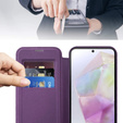 Cu clapetă pentru Samsung Galaxy A56, RFID Wallet MagSafe CamShield, violet