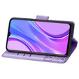 Cu clapetă pentru Xiaomi Redmi 9, Butterfly, violet