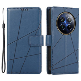 Husă cu clapetă pentru Realme 12 Pro 5G / 12 Pro+ 5G, Leather Line Wallet, albastru
