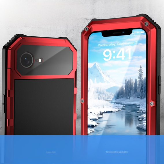 Husă blindată pentru iPhone 16E, R-JUST, roșu