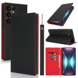 Cu clapetă pentru Samsung Galaxy S25 Ultra, Litchi Skin Grain, negru