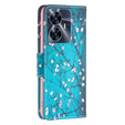 Cu clapetă pentru Realme C55, Wallet, Sakura, albastru