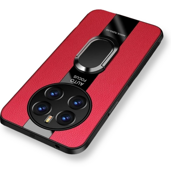 Carcasă pentru Realme 12 Pro 5G / 12 Pro+ 5G, Leather Kickstand Ring, roșu