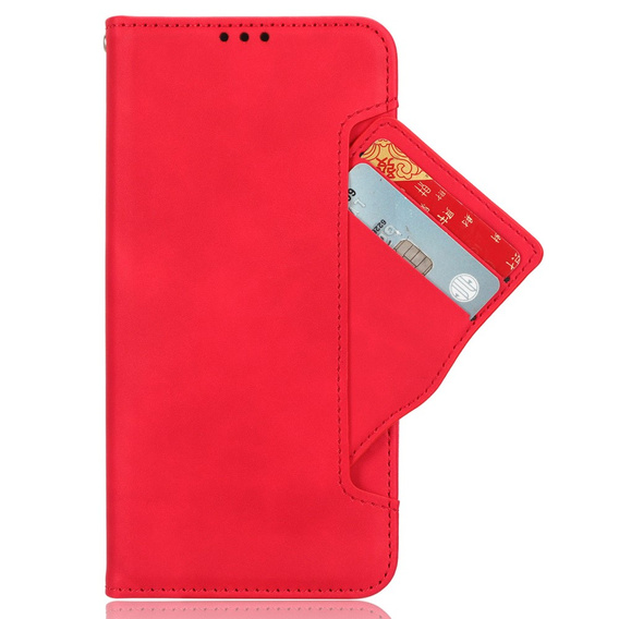 Cu clapetă pentru Samsung Galaxy M34, Card Slot, roșu