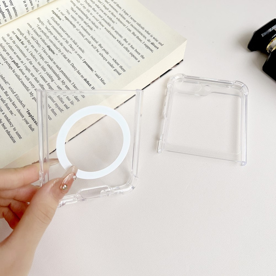 Huse pentru Samsung Galaxy Z Flip7 FE / Z Flip6, Dropproof MagSafe, transparentă