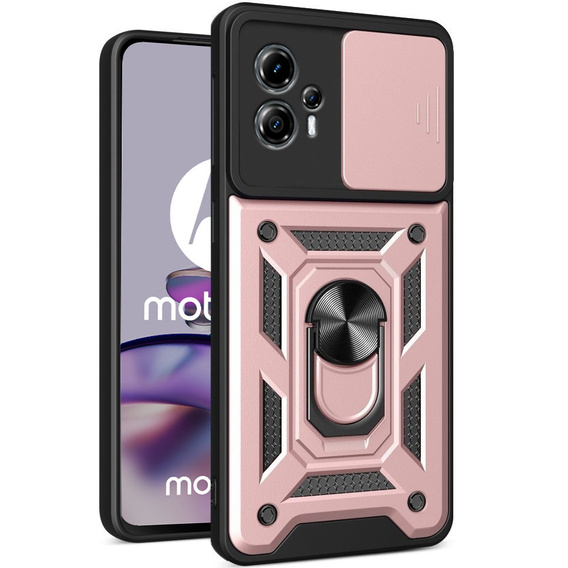Husă blindată pentru Motorola Moto G13 / G23, CamShield Slide, roz rose gold