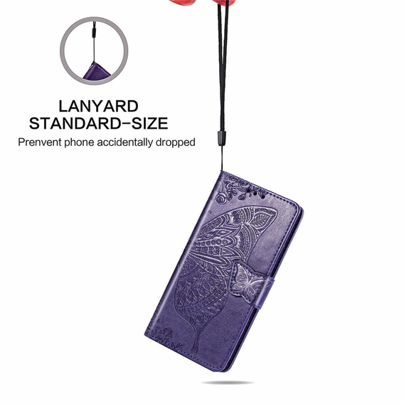Cu clapetă pentru Motorola Moto G32, Butterfly, violet