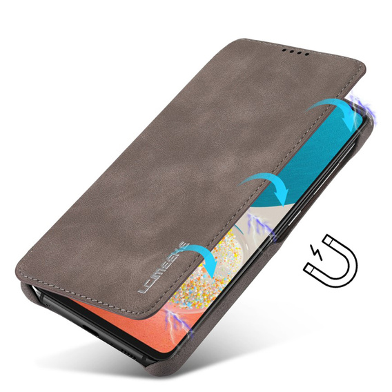 Cu clapetă pentru Samsung Galaxy A53 5G, LC.IMEEKE, cafea