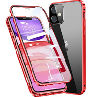 Husa pentru iPhone 11, Magnetic Dual Glass, roșu