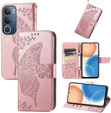 Cu clapetă pentru Vivo Y19s, Butterfly, roz rose gold