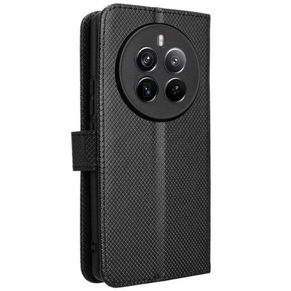 Cu clapetă pentru Realme 12 Pro 5G / 12 Pro+ 5G, Wallet Smart Magnet, negru