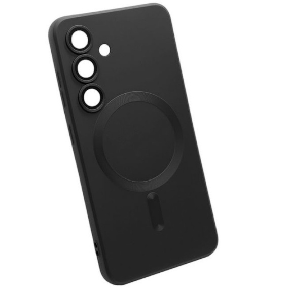Carcasă pentru Samsung Galaxy S25+ Plus, ColorMag, pentru MagSafe, negru + sticlă călită 9H