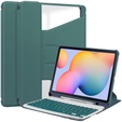 Husă pentru tastatură pentru Samsung Galaxy Tab S6 Lite 2024 / 2022 / 2020, Rotary 360° Leather, verde închis