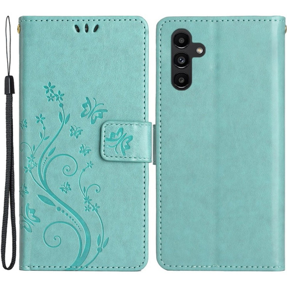 Cu clapetă pentru Samsung Galaxy A14 4G/5G, Mandala Flower, verde