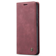 Husa CASEME pentru Xiaomi 12T / 12T Pro, Leather Wallet Case, roșu