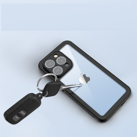 Husă impermeabilă IP68 pentru iPhone 15 Pro, negru