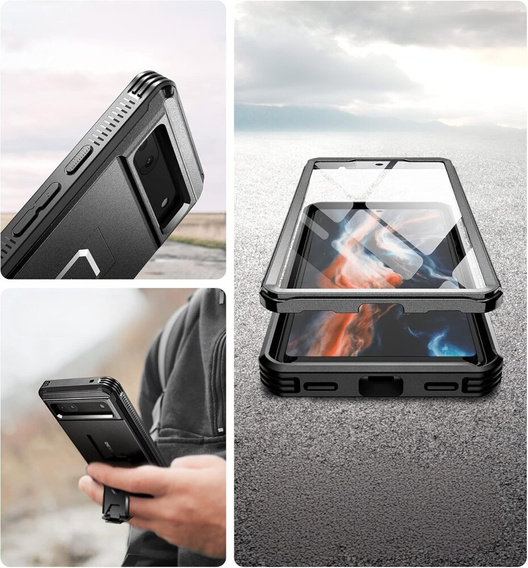 Husă blindată pentru Google Pixel 6a, Dexnor Full Body, negru