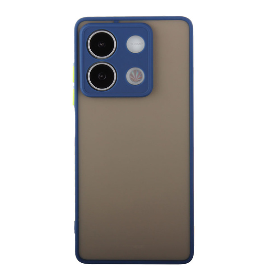 Carcasă din silicon pentru Xiaomi Redmi Note 13 5G, cu protecție pentru camera foto, transparent / albastru + sticlă călită 9H