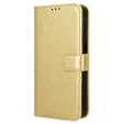 Cu clapetă pentru Samsung Galaxy A26, Crazy Horse Wallet, de aur