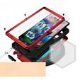 Husă blindată pentru Samsung Galaxy S23 Ultra, R-JUST CamShield Slide, roșu