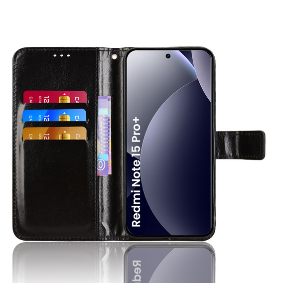 Husă tip portofel Crazy Horse pentru Xiaomi Redmi Note 15 Pro Plus 5G / Poco M8 Pro 5G