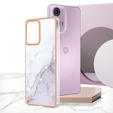 Carcasă de protecție pentru Motorola Moto G24 / G24 Power / G04, Marble Slim Case, alb