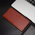 Cu clapetă pentru Xiaomi Poco F6 Pro, Crazy Horse Wallet, maro