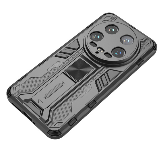 Husa pentru Xiaomi 14 Ultra, Military kickstand, negru