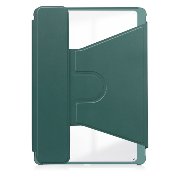 Husă pentru tastatură pentru Samsung Galaxy Tab A9+, Rotary 360° Leather, verde închis
