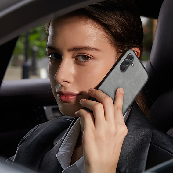 Huse pentru Samsung Galaxy A34 5G, ERBORD Business, cu placă de suport pentru mașină, gri deschis