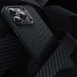 Carcasa BENKS Kevlar pentru iPhone 15 Pro Max, pentru MagSafe, Carbon Fiber, negru