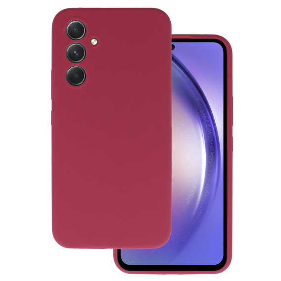 Huse pentru Samsung Galaxy A54 5G, Silicone Lite, maroon + sticlă 9H