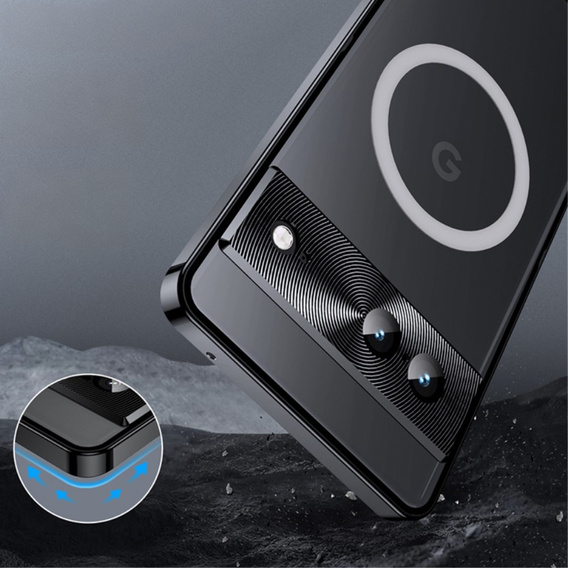 Carcasă de protecție pentru camera foto pentru Google Pixel 8, CamShield MagSafe, transparent / negru