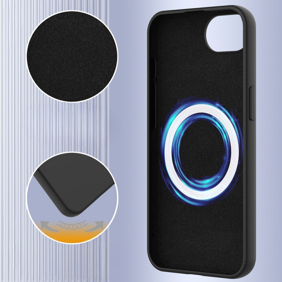 Huse pentru iPhone 16e, Silicone MagSafe, negru