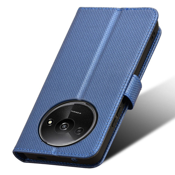 Cu clapetă pentru Xiaomi Redmi A3, Wallet Smart Magnet, albastru