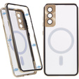 Carcasa Magnetic Dual Glass MagSafe pentru Samsung Galaxy S21+ Plus, de aur