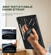 Husă Dexnor 360° cu curea și suport pentru stylus pentru Samsung Galaxy Tab S9 FE+