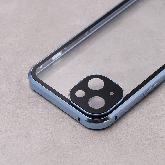 Husa pentru iPhone 13, Magnetic Dual Glass, albastru